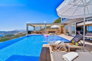 Villa Voyage: Kalkan’da Deniz Manzaralı Lüks Villa – 8 Kişilik Konfor