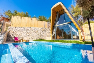 Villa Pedro Duo | Kalkan İslamlar’da Korunaklı Havuzlu Balayı Bungalov